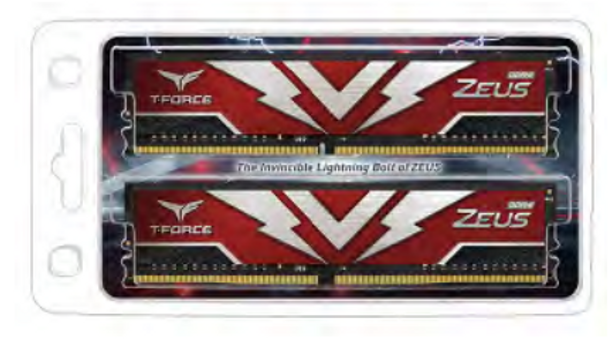 T-FORCE Zeus Series 16GB(2x8GB) DIMM DDR4 2666MHz 1.20V, Red Heat spreader