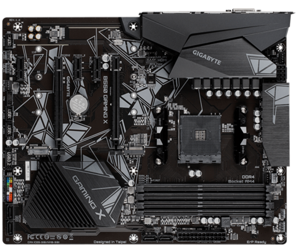 AMD B550 Gaming MB W Digital VRM, GIGABYTE Gaming LAN w Bandwidth Mngmnt, PCIe 4.0/3.0 x4 M.2, RGB FUSION 2.0, Smart Fan 5
