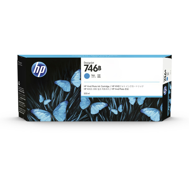 HP 746B 300-ml Cyan DesignJet Ink Cartridge
