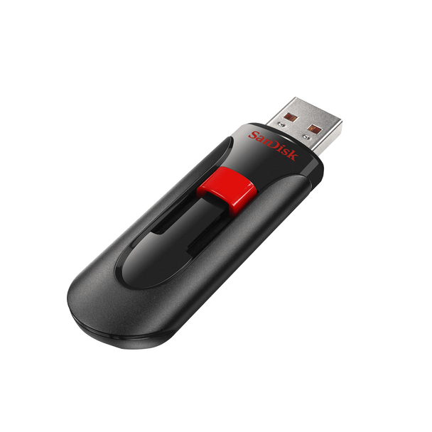 SanDisk Cruzer Glide USB Flash Drive, CZ60 128GB, USB2.0, Black, retractable design, 5Y