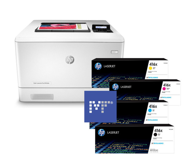 BUNDLE HP Color LaserJet Pro M454dn 27ppm A4 Colour Laser Printer + 416X Toners (W2040X, W2041X, W2042X, W2043X)