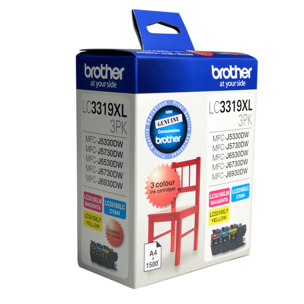 Brother LC3319XL Tri-Colour Value Pack (CMY) (LC-3319XL-3PK)