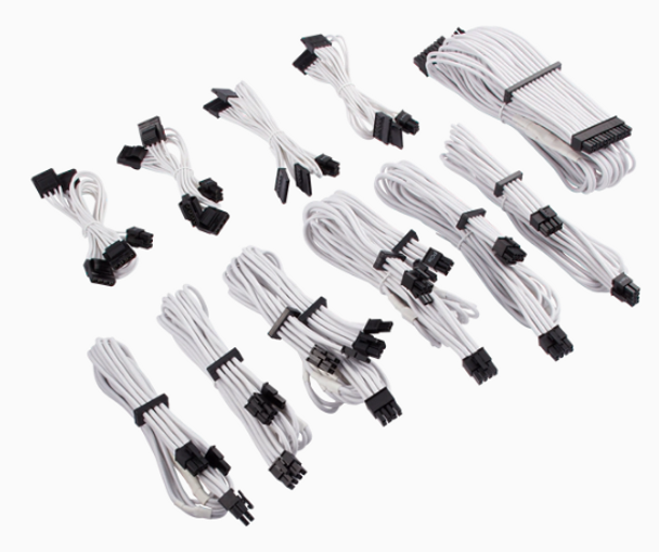 Premium Individually Sleeved DC Cable Premium Individually Sleeved DC Cable Pro Kit, Type 4 (Generation 4), WHITEPro Kit, Type 4 (Generation 4), WHITE