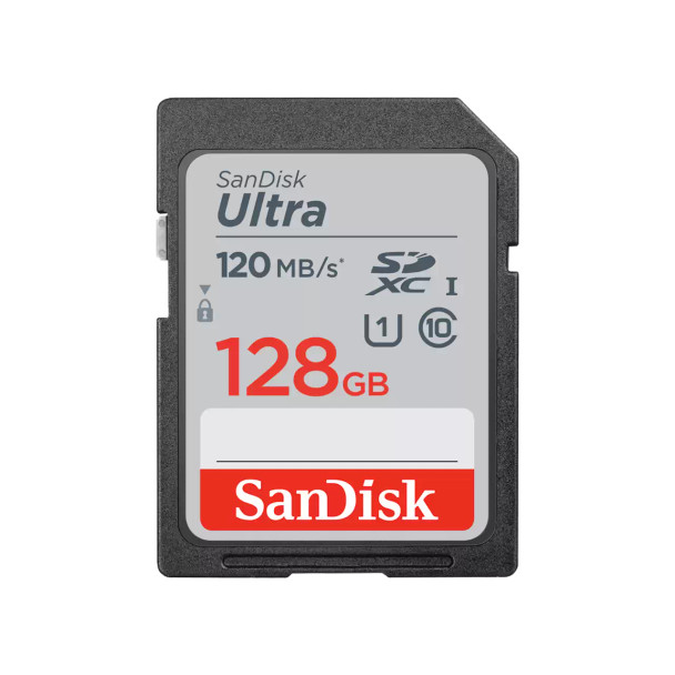 SanDisk Ultra SDXC, SDUN4 128GB, C10, UHS-I, 120MB/s R, 4x6, 10Y