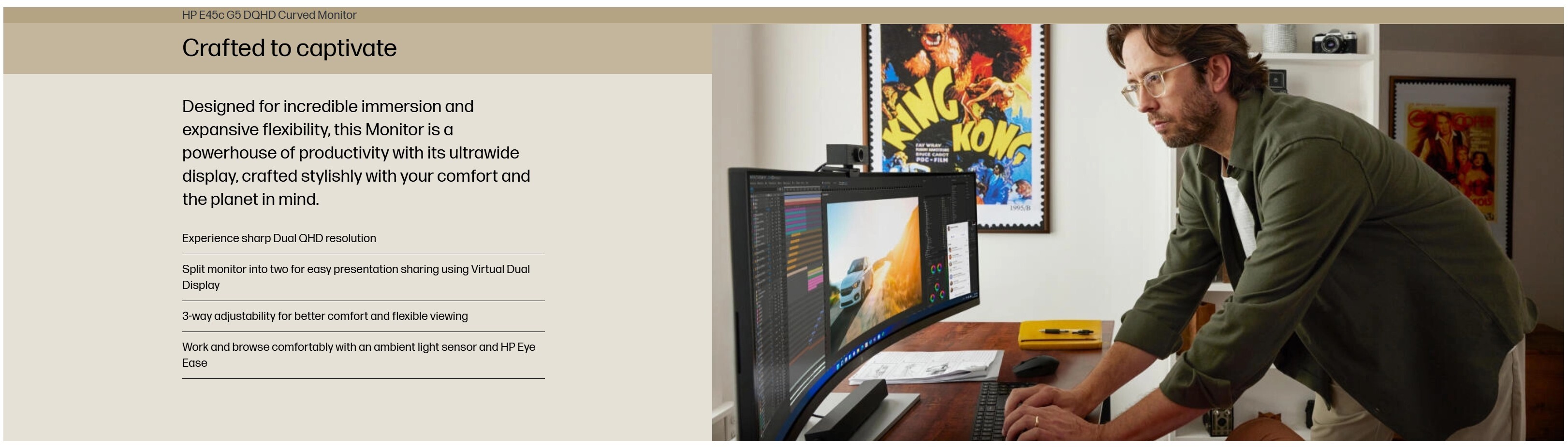 HP E45c G5 44.5" Curved Monitor