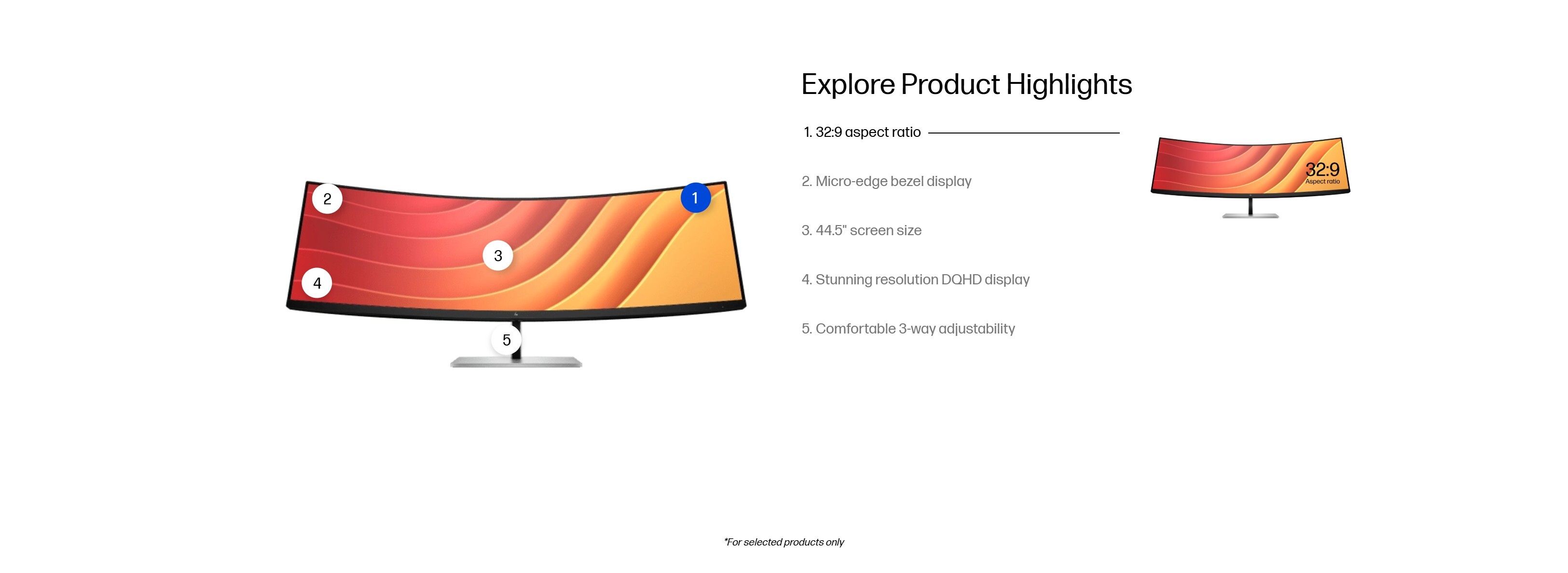 HP E45c G5 44.5" Curved Monitor