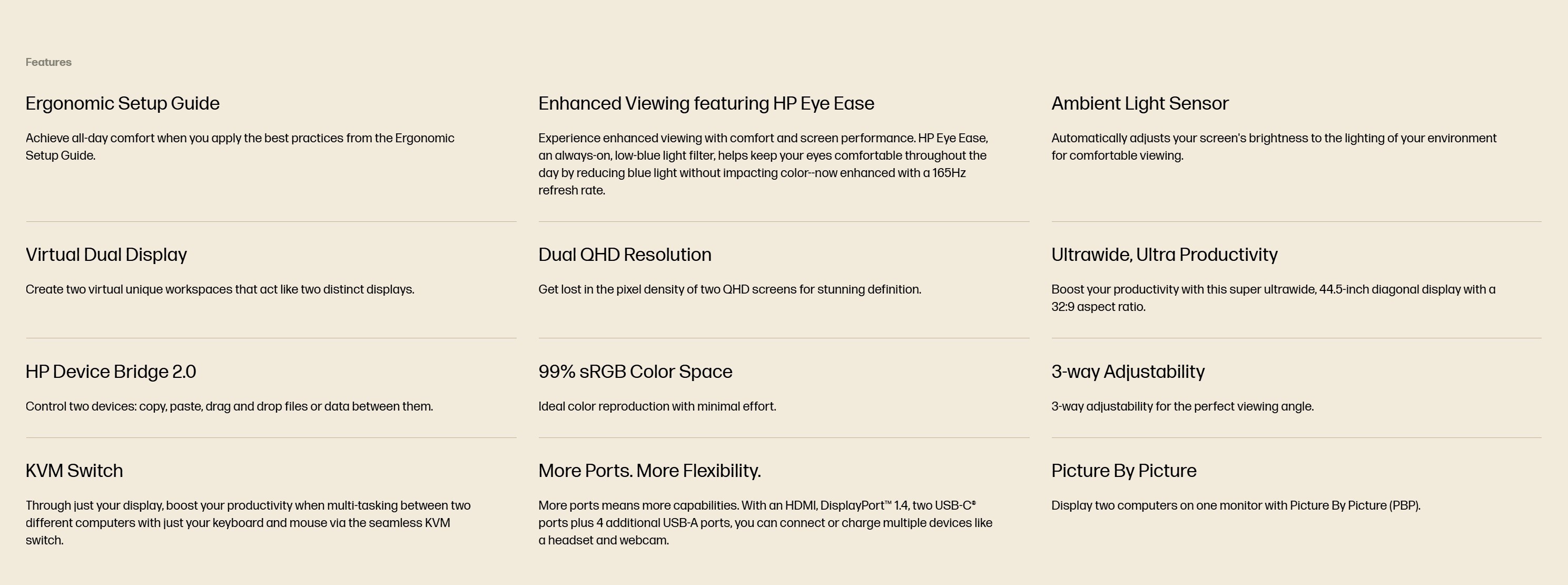 HP E45c G5 44.5" Curved Monitor