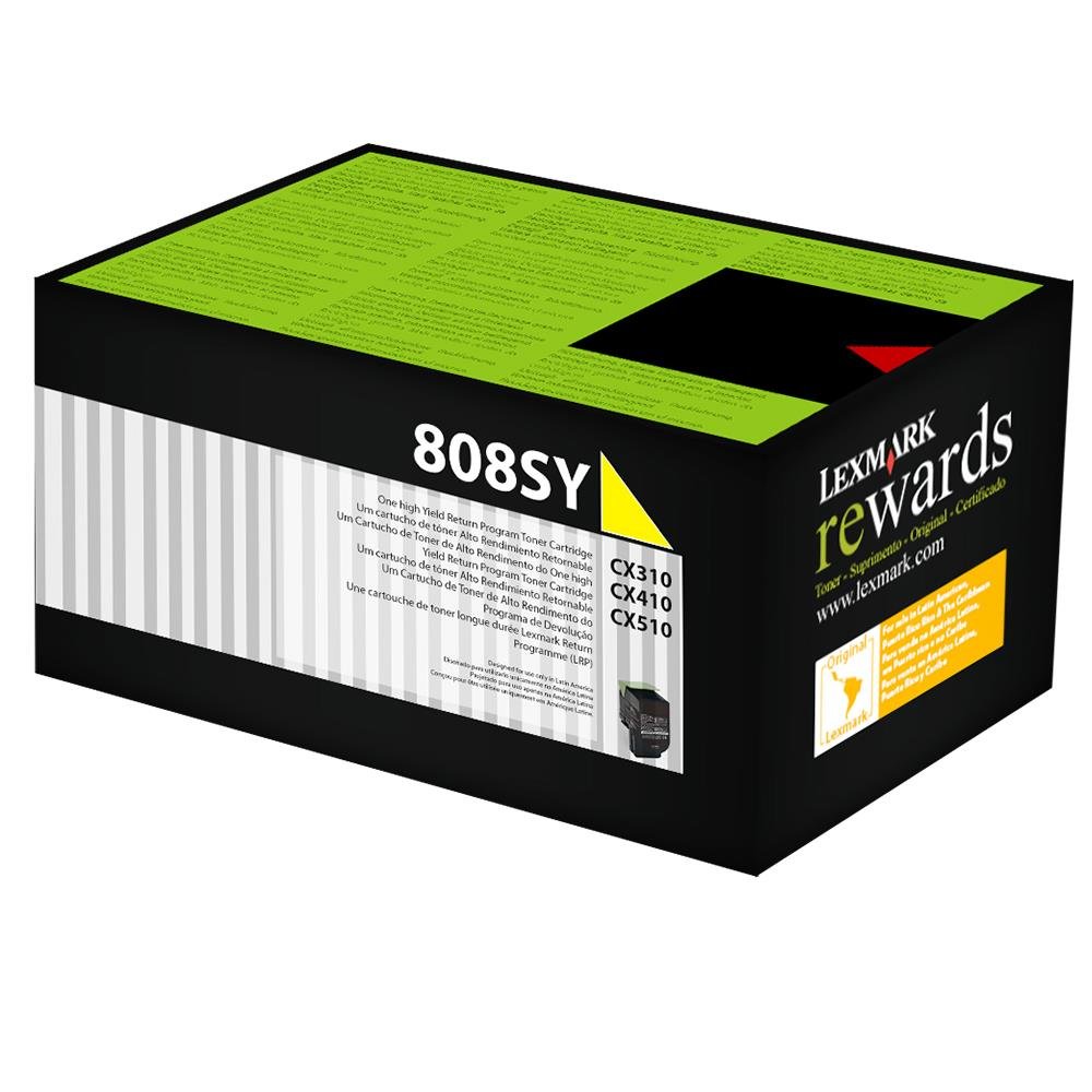 Lexmark 808SY Standard Yellow Toner Cartridge