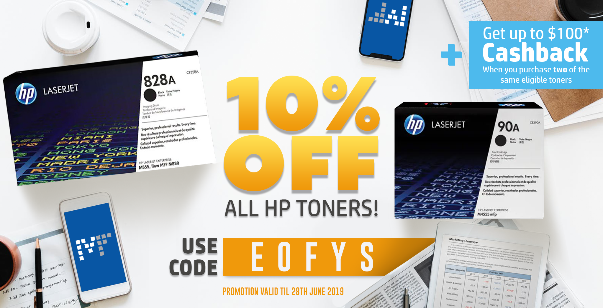 10% off all HP toners - Use code EOFYS