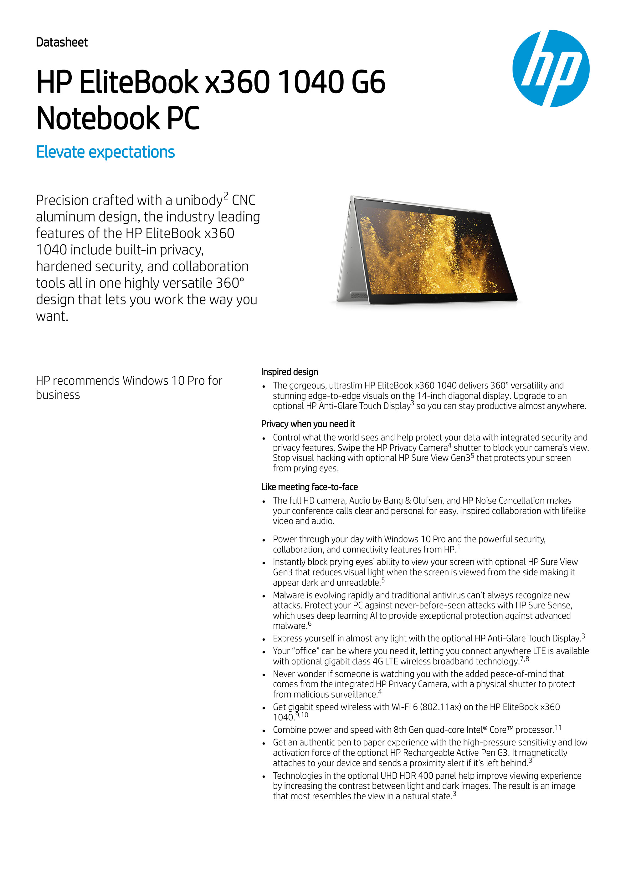 HP EliteBook x360 1040 G6 HP EliteBook x360 1040 G6