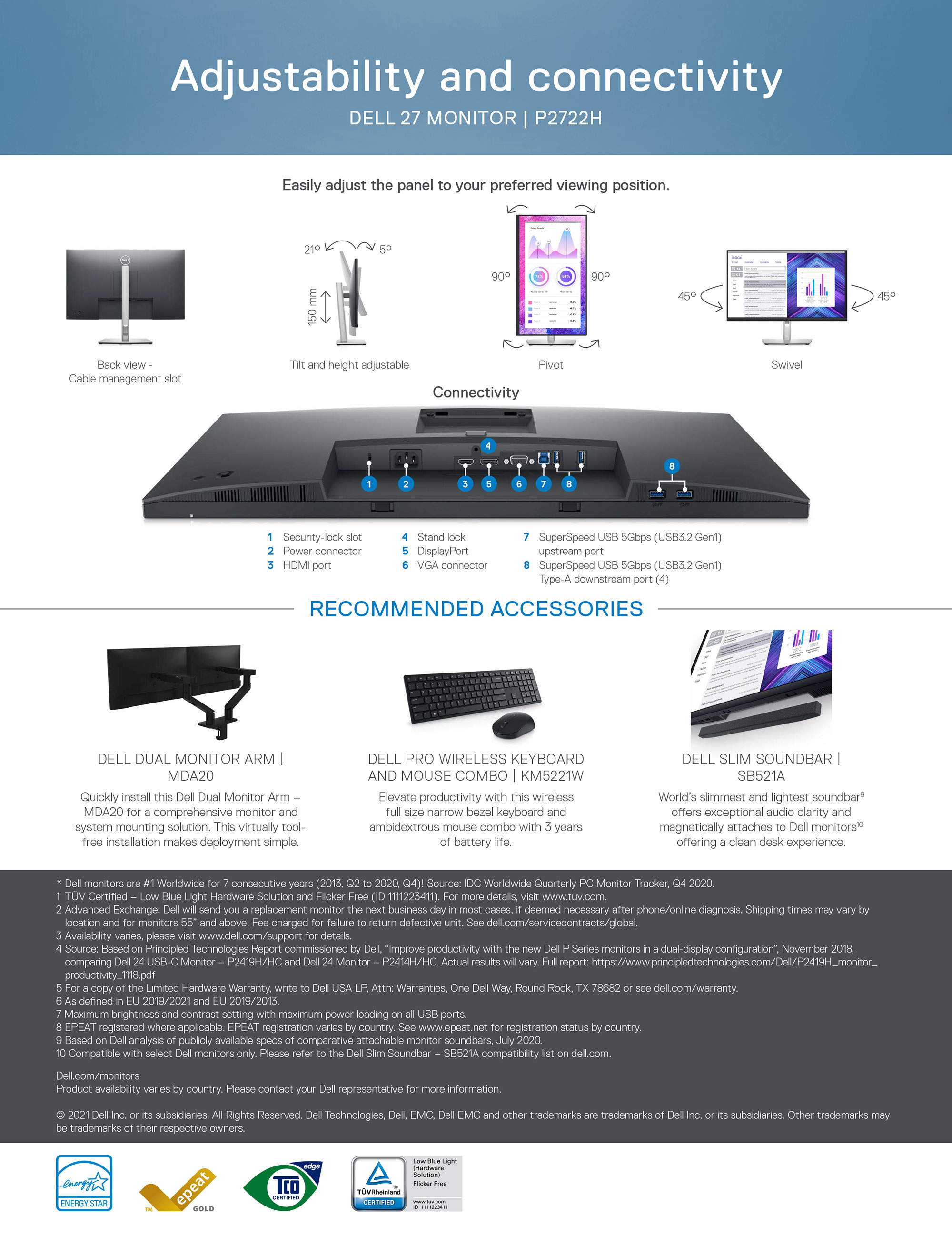 Dell P2722h Monitor