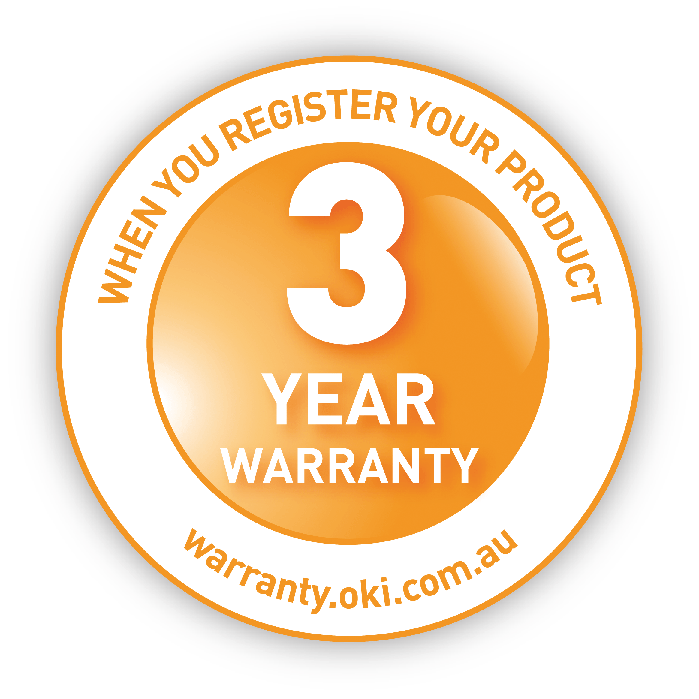 Register online with OKI to upgrade to 3 Year Warranty