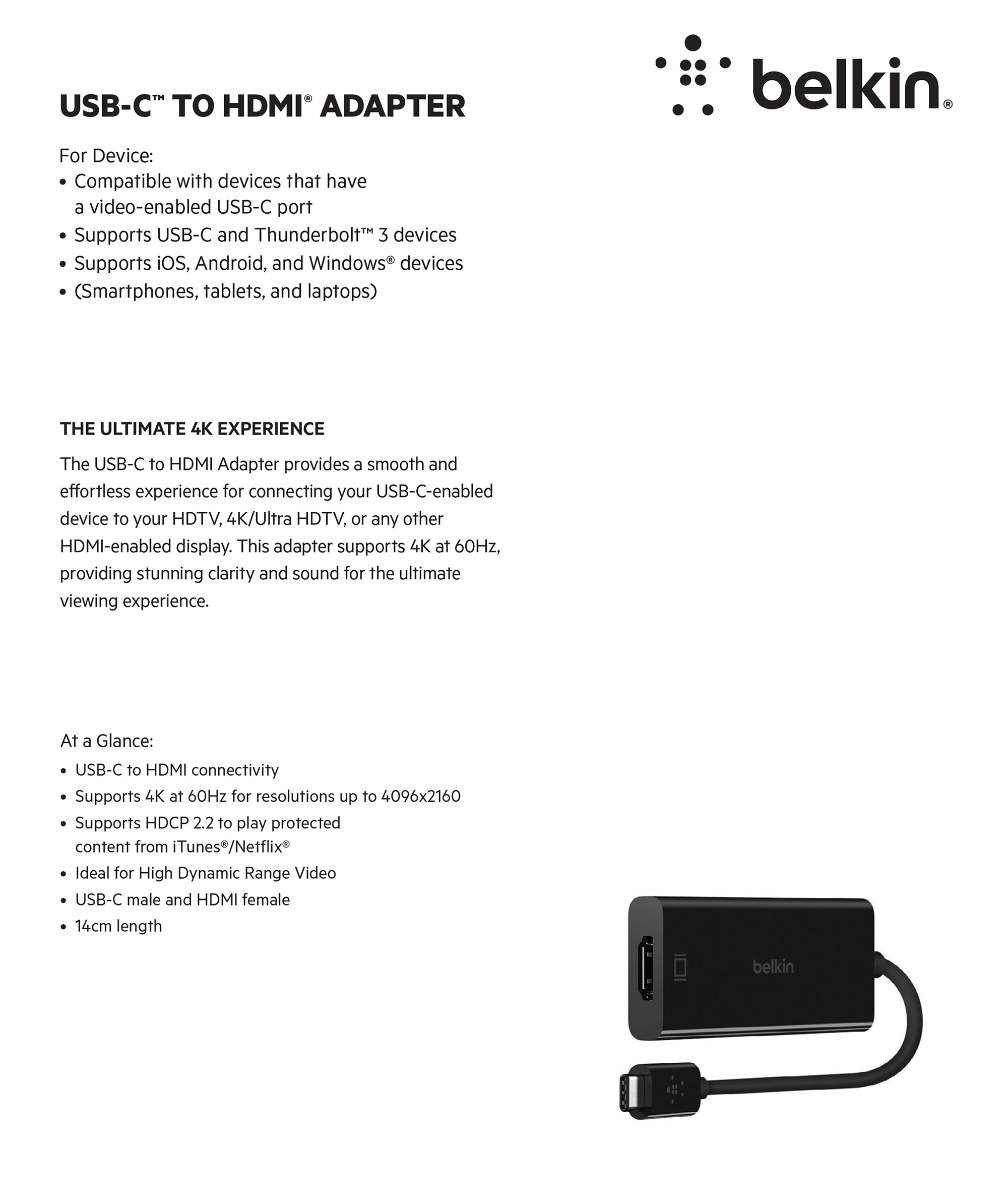 Belkin USB-C to HDMI Adapter