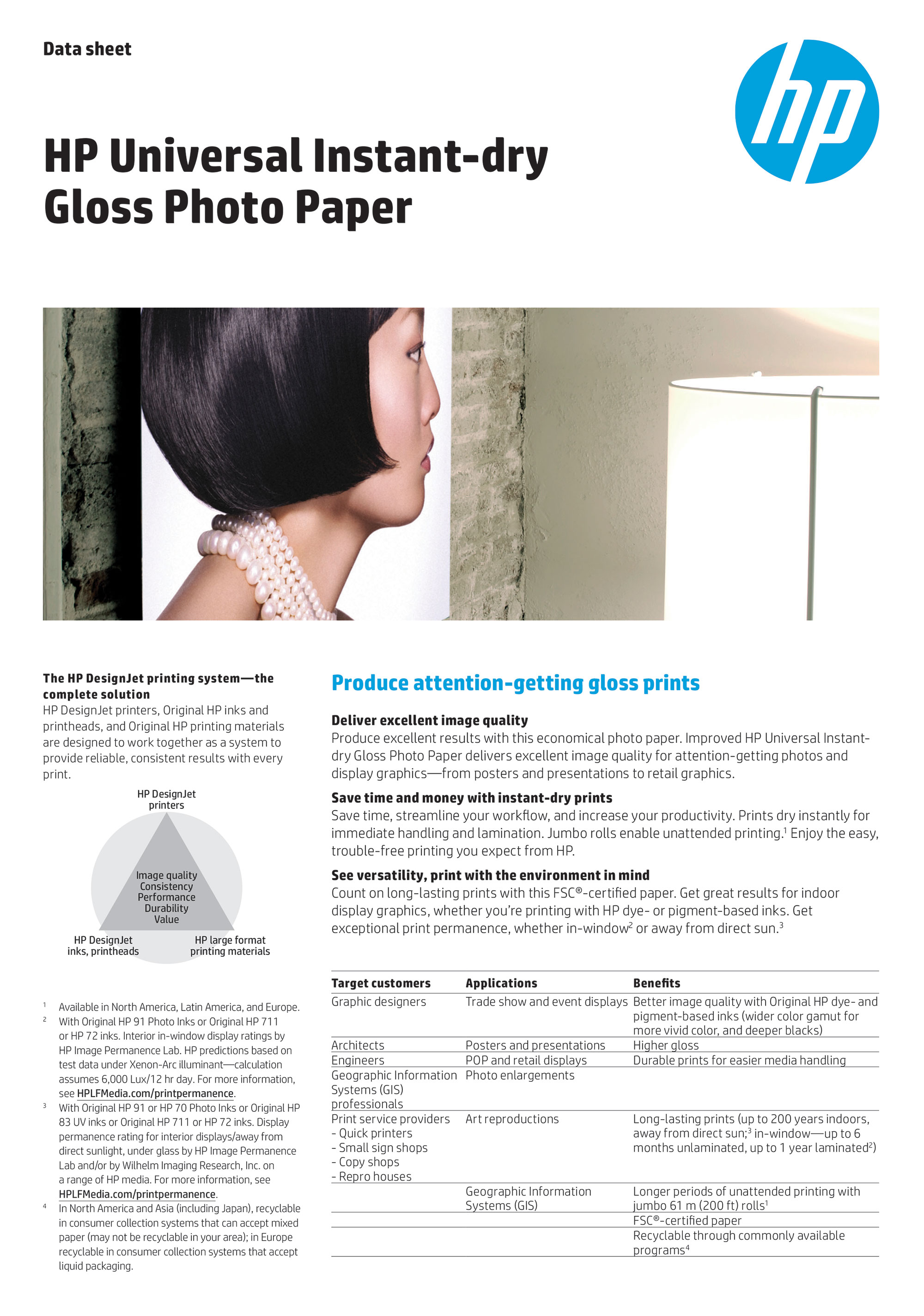 HP Universal Instant Dry Gloss Photo Paper