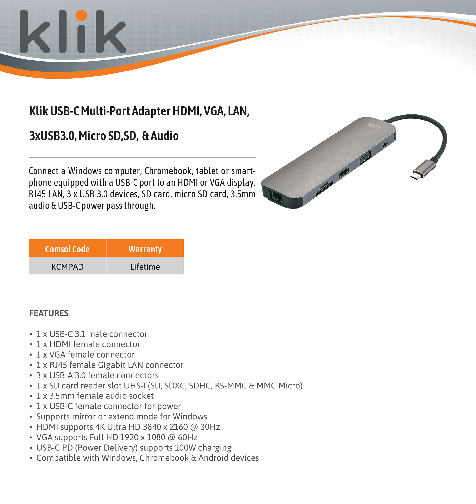 KLIK USB-C Multi-Port Adapter