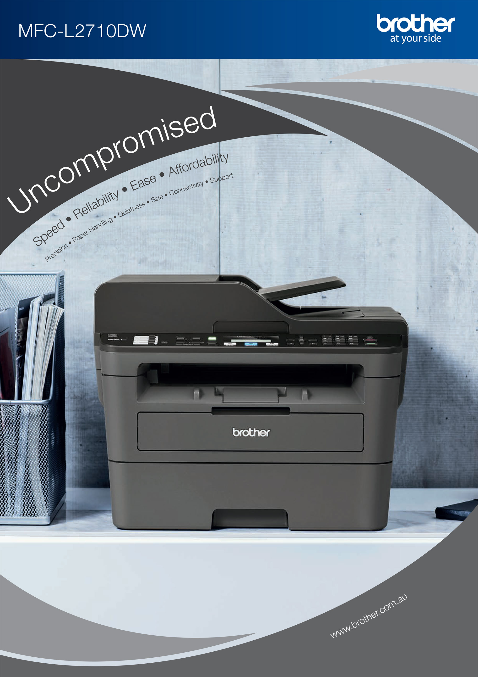 Brother MFCL2710DW A4 Mono MFP Printer MediaForm AU