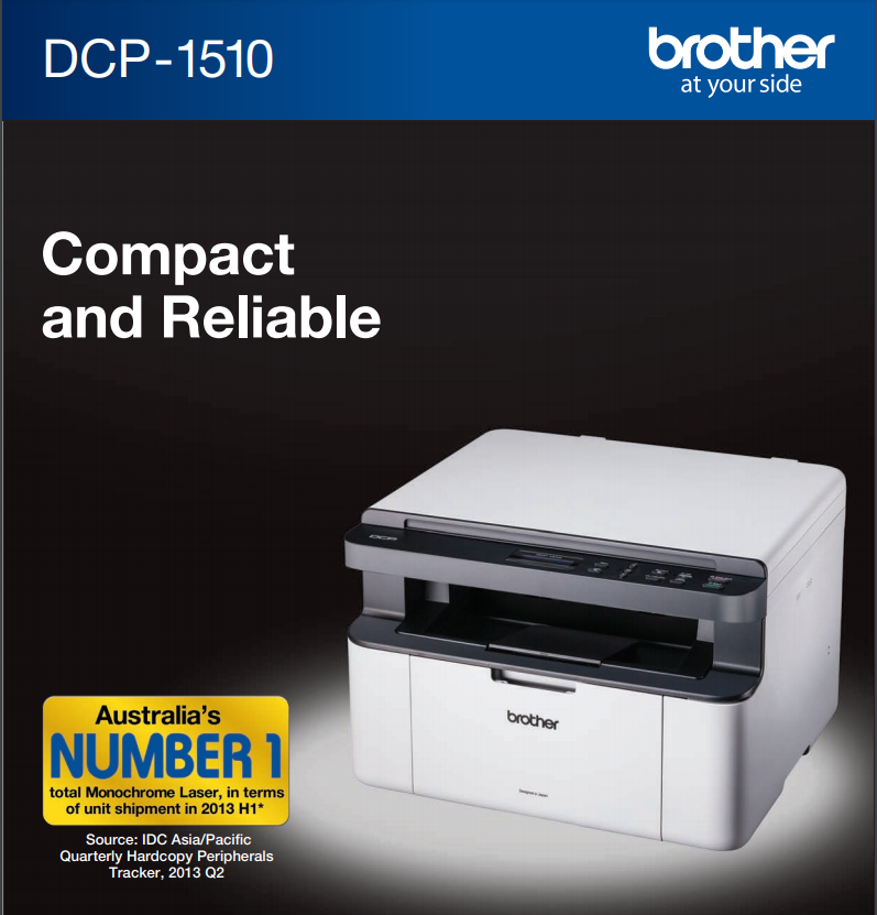 Brother DCP1510 A4 Mono Multifunction Laser Printer MediaForm AU