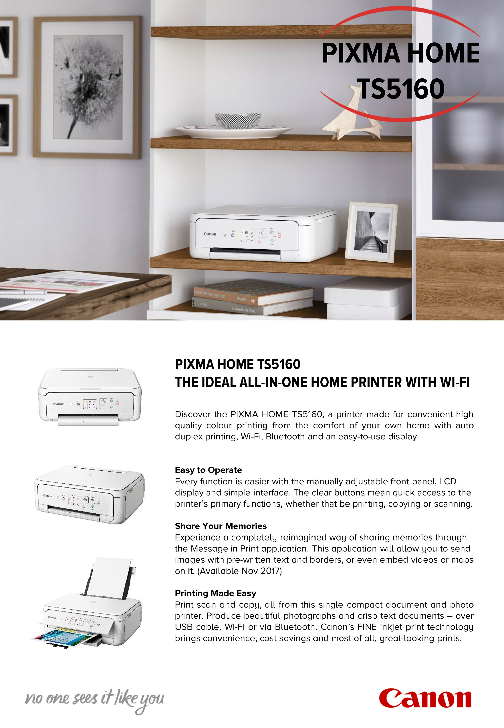 Canon PIXMA Home TS5160 AIO Printer Black MediaForm AU