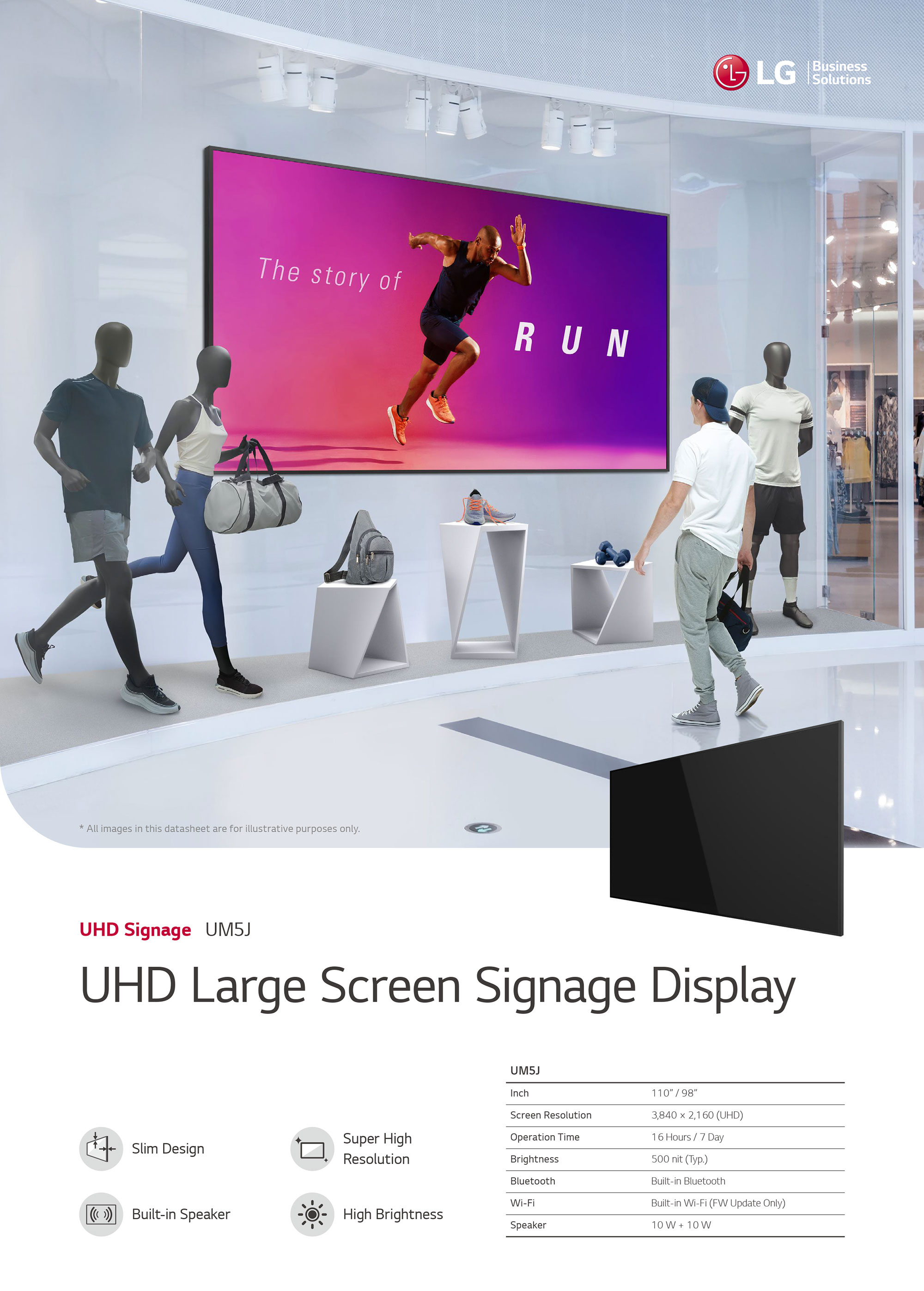 LG UM5J Large Signage Display