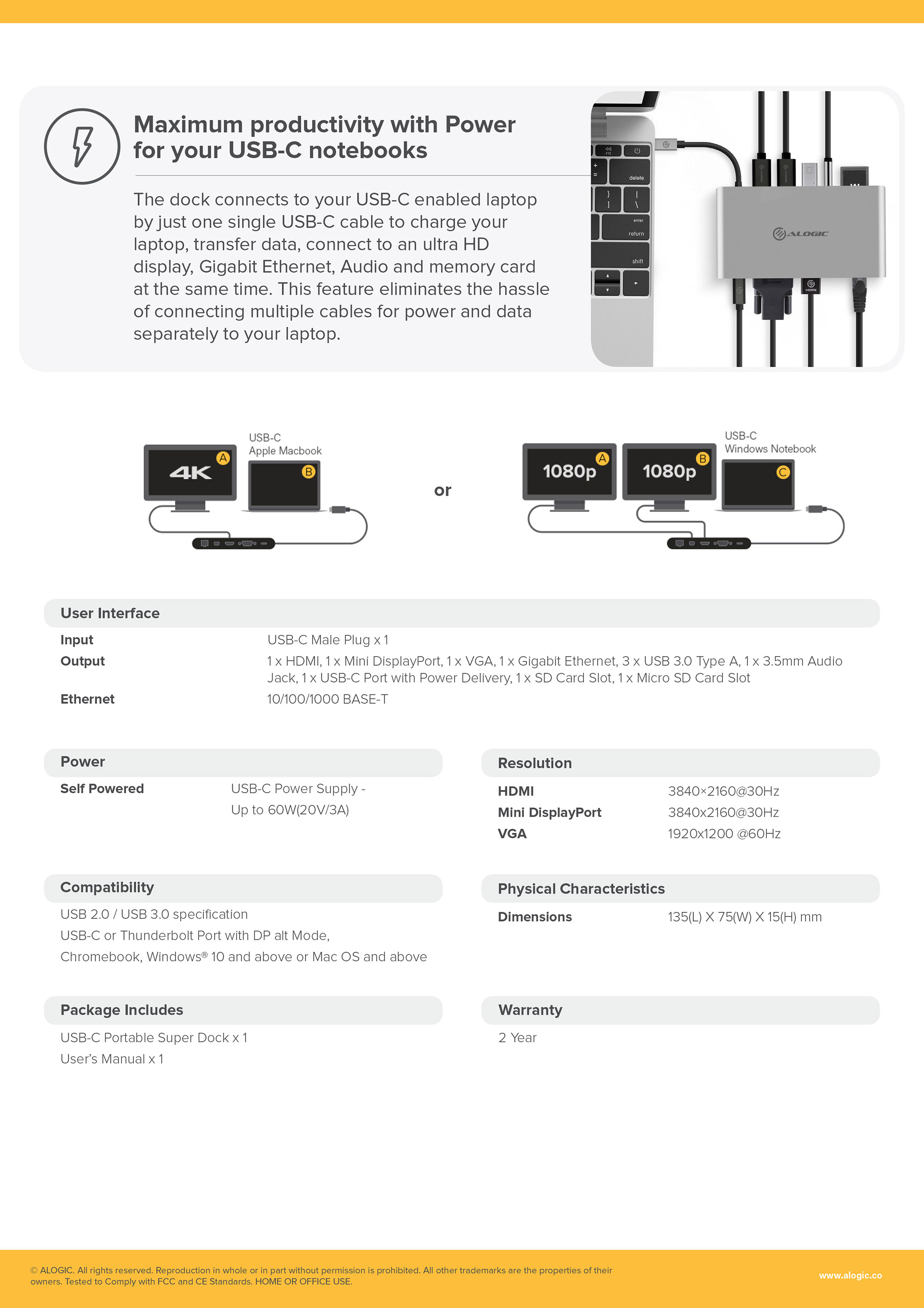 Alogic USB-C Portable Super Dock