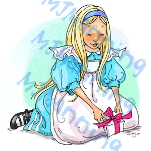 Alice with Present and Bow