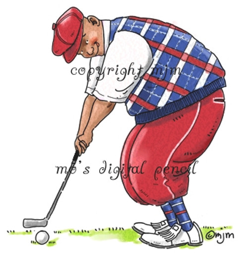 Big Guy Golfing AA