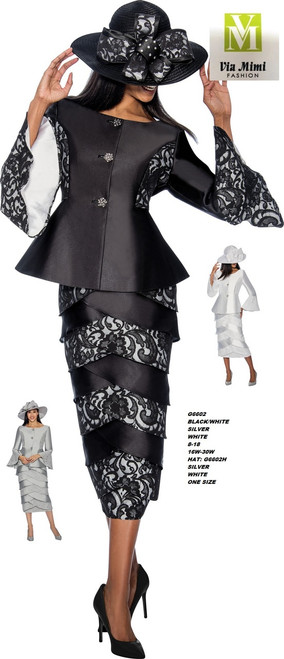 GMI #G6602__   2 PC SET

COLOR: BLACK/WHITE,  SILVER, WHITE

SIZE: 8-18 __ 16W-30W

HAT: G6602H

FOR MORE IMFORMATION AND PRICE PLEASE GIVE US A CALL


WE BEAT  ALL PRICES !!!!

VIA MIMI FASHION

1333 S. SANTEE ST.

LA,CA.90015

TEL: (213)748-MIMI (6464)

FAX: (213)749-MIMI (6464)

E-Mail: mimi@viamimifashion.com

http://viamimifashion.com

https://www.facebook.com/viamimifashion

  https://www.instagram.com/viamimifashion

https://twitter.com/viamimifashion
