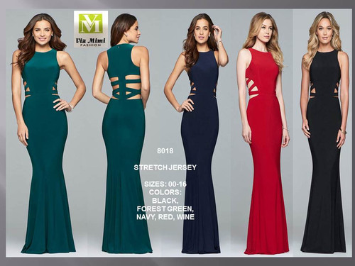 FAVIANA 8018 - STRETCH JERSEY - SIZE : 00-16 - COLOR: BLACK, FOREST GREEN, NAVY, RED, WINE