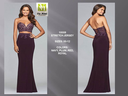 FAVIANA 10008 - STRETCH JERSEY - SIZE : 00-12 - COLOR: NAVY, PLUM, RED, ROYAL 