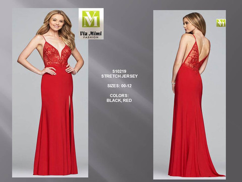 FAVIANA S10219 - STRETCH JERSEY - SIZES: 00-12 - COLORS: BLACK, RED 