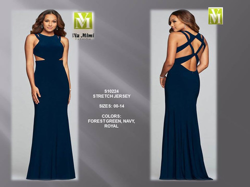 FAVIANA S10224 - STRETCH JERSEY - SIZES: 00-14 - COLORS: FOREST GREEN, NAVY, ROYAL