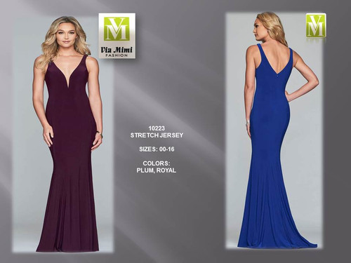 FAVIANA 10223 - STRETCH JERSEY - SIZES: 00-16 - COLORS: PLUM, ROYAL