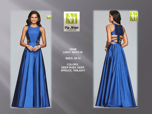 FAVIANA 10248 - LIGHT TAFFETA - SIZES: 00-12 - COLORS: DEEP RUBY, DEEP SPRUCE, TWILIGHT