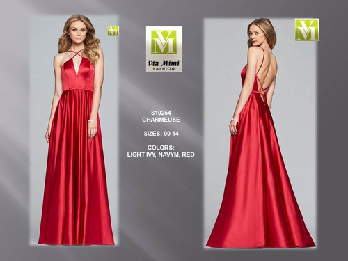 FAVIANA S10254 - CHARMEUSE - SIZES: 00-14 - COLORS: LIGHT IVY, NAVY, RED