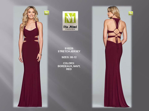 FAVIANA S10225 - STRETCH JERSEY - SIZES: 00-12 - COLORS: BORDEAUX, NAVY, RED