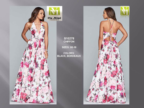 FAVIANA S10278 - CHIFFON - SIZES: 00-16 - COLORS: BLACK, BORDEAUX