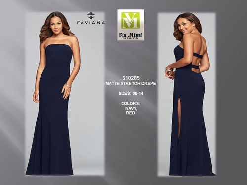 FAVIANA S10285 - MATTE STRETCH CREPE - SIZES: 00-14 - COLORS: NAVY, RED