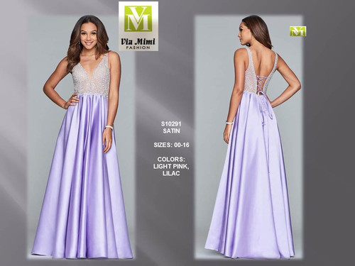 FAVIANA S10291 - SATIN - SIZES: 00-16 - COLORS: LIGHT PINK, LILAC