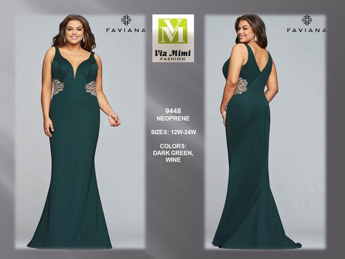FAVIANA 9448 - NEOPRENE - SIZES: 12W-24W - COLORS: DARK GREEN, WINE