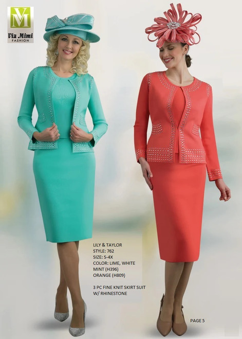 LILY & TAYLOR SPRING/SUMMER 2023
STYLE: 762
SIZE: S-4X
COLOR: MINT, ORANGE, WHITE
HAT: MINT(H396) ORANGE(H809)
3 PC FINE KNIT SKIRT SUIT W/RHINESTONE
FOR MORE IMFORMATION AND PRICE PLEASE GIVE US A CALL

WE BEAT  ALL PRICES !!!!

VIA MIMI FASHION

1333 S. SANTEE ST.

LA,CA.90015

TEL: (213)748-MIMI (6464)

FAX: (213)749-MIMI (6464)

E-Mail: mimi@viamimifashion.com

http://viamimifashion.com

https://www.facebook.com/viamimifashion

 https://www.instagram.com/viamimifashion

https://twitter.com/viamimifashion