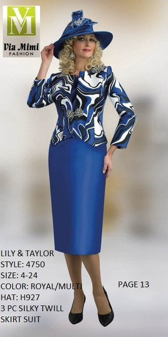 LILY & TAYLOR SPRING/SUMMER 2023
STYLE: 4750
SIZE : 4-24
COLOR: ROYAL/MULTI(H927)
3PC SILKY TWILL SKIRT SUIT
FOR MORE IMFORMATION AND PRICE PLEASE GIVE US A CALL
WE BEAT  ALL PRICES !!!!

VIA MIMI FASHION

1333 S. SANTEE ST.

LA,CA.90015

TEL: (213)748-MIMI (6464)

FAX: (213)749-MIMI (6464)

E-Mail: mimi@viamimifashion.com

http://viamimifashion.com

https://www.facebook.com/viamimifashion

 https://www.instagram.com/viamimifashion

https://twitter.com/viamimifashion