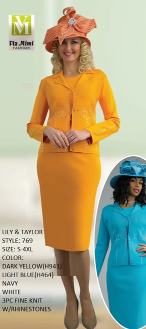 LILY & TAYLOR FALL/WINTER 2023
STYLE: 769
SIZE : S- 4XL
COLOR: DARK YELLOW , LIGHT BLUE, NAVY, WHITE
HAT: YELLOW H941  ,  LIGHT BLUE H464
3PC FINE KNIT W/RHINESTONES
FOR MORE IMFORMATION AND PRICE PLEASE GIVE US A CALL
WE BEAT  ALL PRICES !!!!

VIA MIMI FASHION

1333 S. SANTEE ST.

LA,CA.90015

TEL: (213)748-MIMI (6464)

FAX: (213)749-MIMI (6464)

E-Mail: mimi@viamimifashion.com

http://viamimifashion.com

https://www.facebook.com/viamimifashion

 https://www.instagram.com/viamimifashion

https://twitter.com/viamimifashion