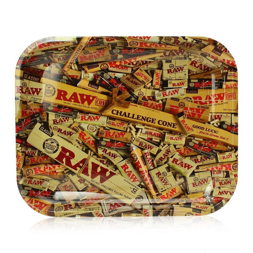 Raw® Mixed Rolling Papers Large Metal Rolling Tray (14" x 11") 