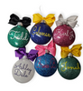 Personalized glitter name ornament variety of colors & ribbons