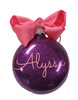 purple ornament name glitter