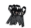black with white lettering personalized in loving memory ribbon