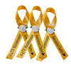 yellow funeral lapel ribbon with printed name