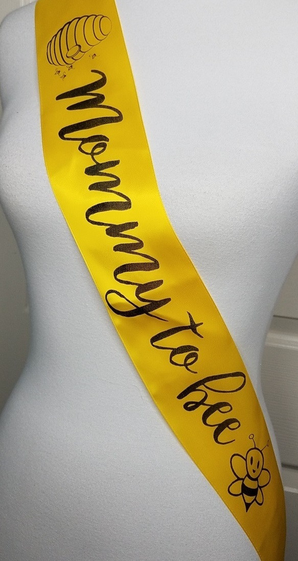 Mommy To Bee Sash For Baby Showers