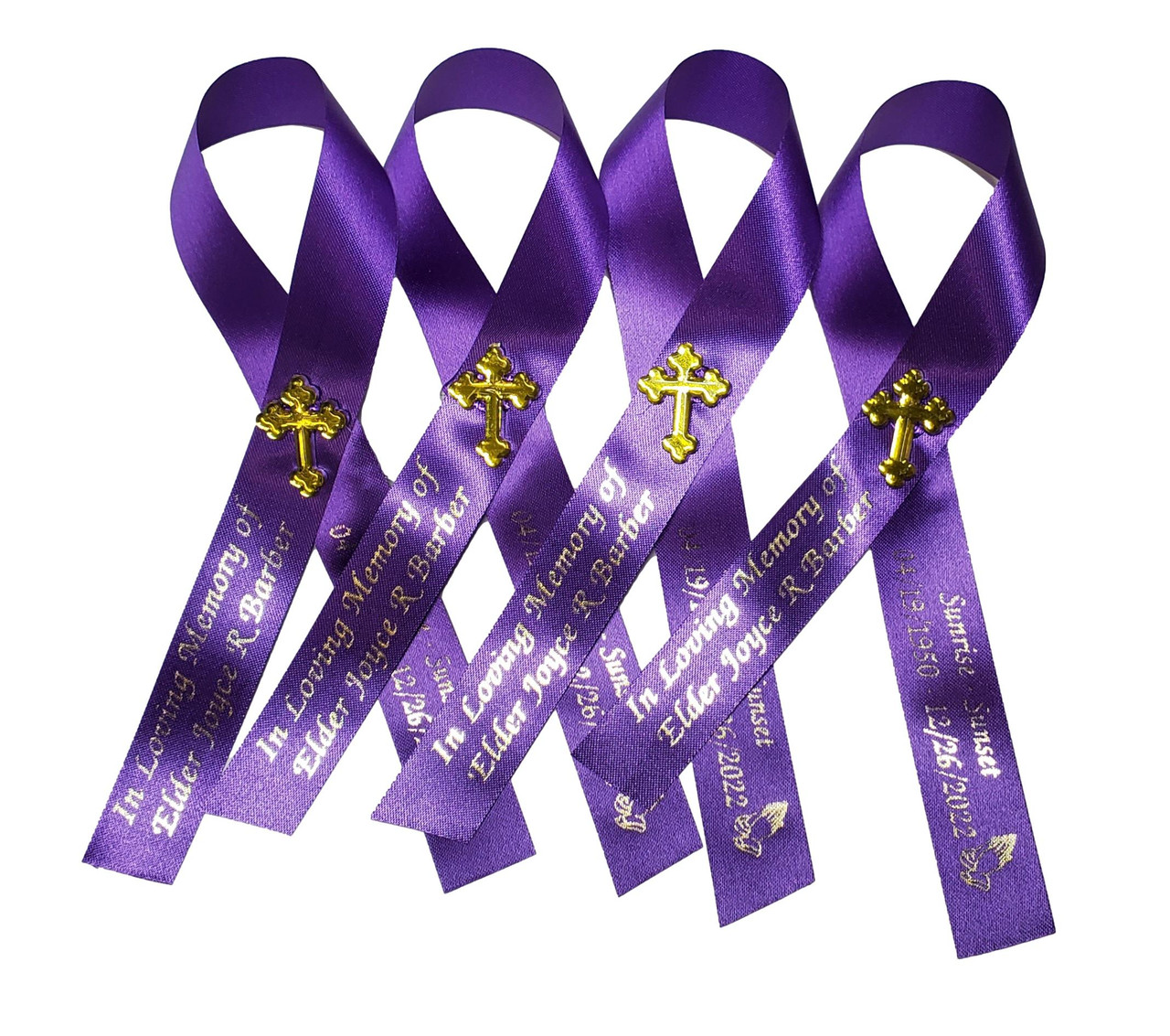 Violet Cancer Ribbon, Awareness Ribbons (No Personalization) - 10 Pack