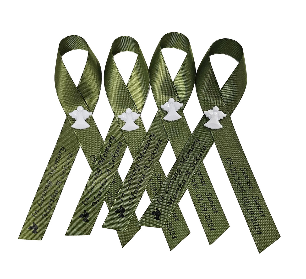 WANDIC – 50 Spille Commemorative In Raso Bianco | Con Scritta 'Forever In Our Hearts' | Per Funerali E Servizi Di Ricordo - 2
